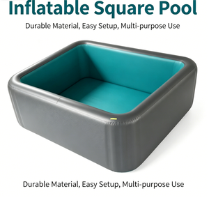 Piscine gonflable carrée sur mesure en drop stitch, portable et durable, avec pompe filtrante, pour adultes et enfants, idéale pour les jeux aquatiques. - Product Image 1