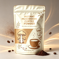 Mélange de café instantané aux champignons en marque blanche, café aux champignons en vrac, boisson en poudre de café instantané aux champignons protéiné