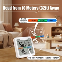 Hygromètre numérique à écran LCD Thermomètre d'humidité et de température intérieur et extérieur Thermohygromètre numérique magnétique