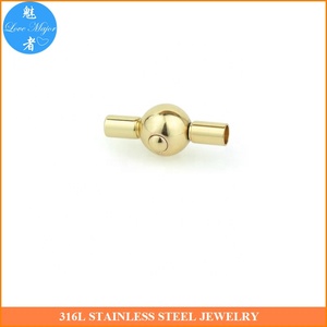 Khóa Nam Châm Bằng Thép Không Gỉ Màu Vàng Vỏ Xi Lanh Đóng Từ Tính Cho Vòng Tay Và Dây Da - Product Image 2