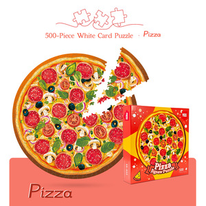 Rompecabezas <span class=keywords><strong>de</strong></span> Pizza Personalizado <span class=keywords><strong>de</strong></span> 500 Piezas, Cartulina Blanca, Acabado Brillante, Grosor Personalizable, Corte <span class=keywords><strong>de</strong></span> Precisión, Ecológico y Certificado - Product Image 1