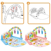 Tapis de jeu pour bébé Bohan avec piano à commande au pied, lumières, musique, projection de ciel étoilé et cadre de fitness multifonctionnel