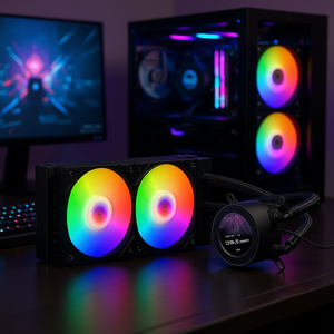 Refroidisseur d'eau Coolmoon 120 mm AIO avec ventilateurs ARGB pour les passionnés d'informatique - Product Image 2