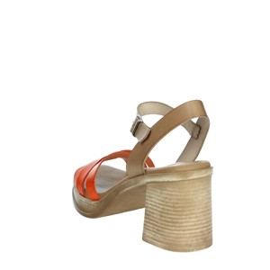 Sandali arancioni Fi2976 con tacco con plateau con chiusura a lacci Fashion Open in gomma Anti-scivoloso per la primavera estate autunno uso esterno - Product Image 2