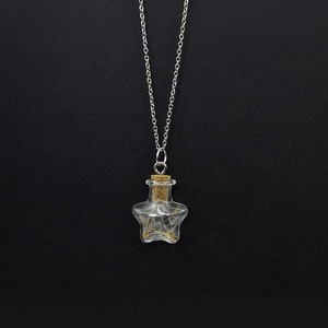 Ciondolo Bottiglia dei Desideri in Vetro Trasparente a Forma di Soffione |   Collana con Ciondolo a Forma di Tappo di Sughero in Diversi Stili, Regalo Perfetto per <span class=keywords><strong>Amici</strong></span> - Product Image 2