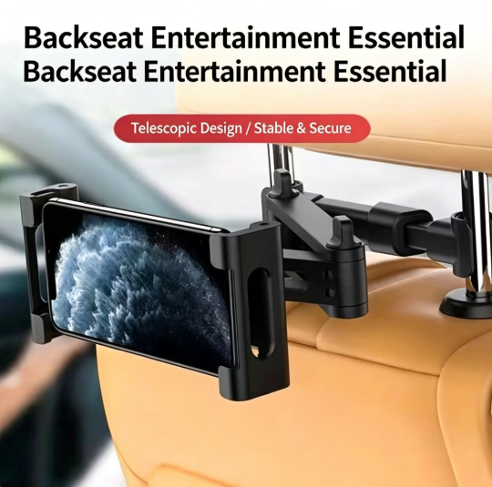 Jutien Adjustable Telescopic Car Back Seat Headrest Tablet Holder Universal Vehicle Rear Seat Phone/IPad/Computer Mount