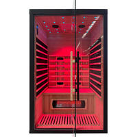 Sauna de infrarrojos lejanos de madera de hemlock/cedro rojo, personalizable, precio asequible, opcional