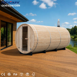 Sauna Humide à Vapeur Extérieur avec Dressing Sauna Baril 8 Personnes avec Réchaud Harvia Personnalisé - Product Image 1