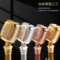 Trophée de microphone personnalisé - Prix musical artisanal en or/argent/or rose pour les concours de chant/KTV