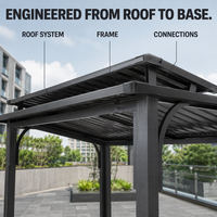 Pergola en aluminium avec toit rétractable et kit de configuration pour les projets de revendeurs, entrepreneurs et hôtellerie