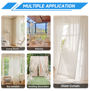 Voilages semi-transparents DaiRui aspect <span class=keywords><strong>lin</strong></span> texturé <span class=keywords><strong>naturel</strong></span>, <span class=keywords><strong>panneaux</strong></span> de fenêtre filtrant la lumière - Product Image 5