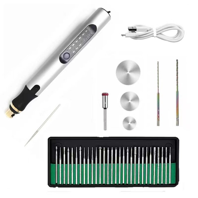 USB Rechargeable Engraving Pen 38 In1 Mini Electric Engraver Cordless Rotary Tool Portable Jewelry Wood Metal Stone Grinder