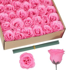 Têtes de fleurs artificielles OEM Saint-Valentin Or et rose, roses en cristal, bleu sirène - Product Image 1
