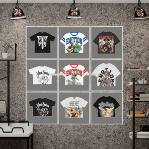 Camiseta de Manga Corta para Hombre, Estilo Retro Americano, Parodia de Marca, Estampado Urbano Hip-Hop para Parejas, Lavado Vintage, Impresión DTG, Transpirable, Talla Grande - Product Image 1