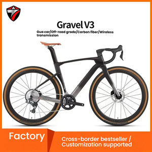 Vélo de gravel V3 en fibre de carbone à module élevé avec câbles entièrement intégrés et vis dissimulées pour la pratique du XC et du gravel hors route - Product Image 6
