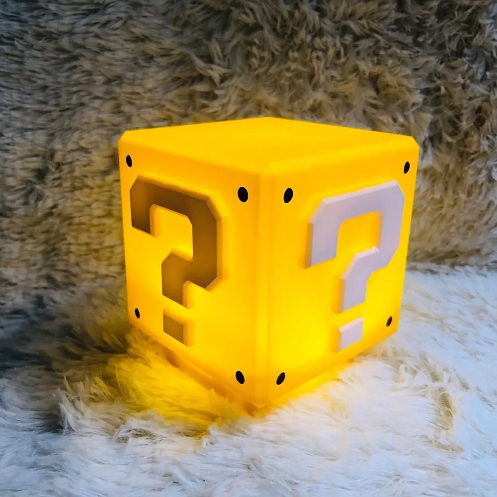 Mario Bros Cubo Para decorativa signo Dado de interrogacion lampara Super LED Caja Mario Bros 3D