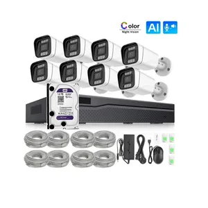 POE 8 Kit de cámara de 2MP 1000GB de almacenamiento interno 8CH POE NVR Color impermeable IP8 Cámara del CCTV kit