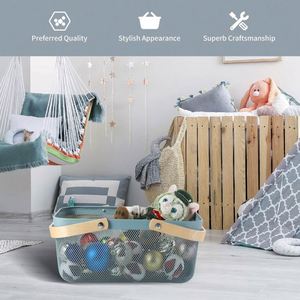 Panier de rangement en maille pour jardin avec poignée, panier de récolte pour jardin, panier de collecte de fruits et légumes en maille - Product Image 3