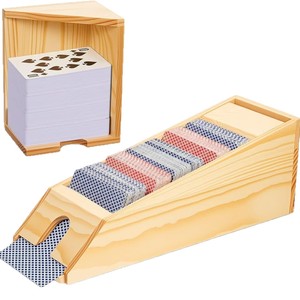 Solid Wood Card Dealer <b>Box</b> With Dice Storage For Outdoor <b>Gaming</b> And Home Entertainment Universal Use Durable Design - Product Image 2