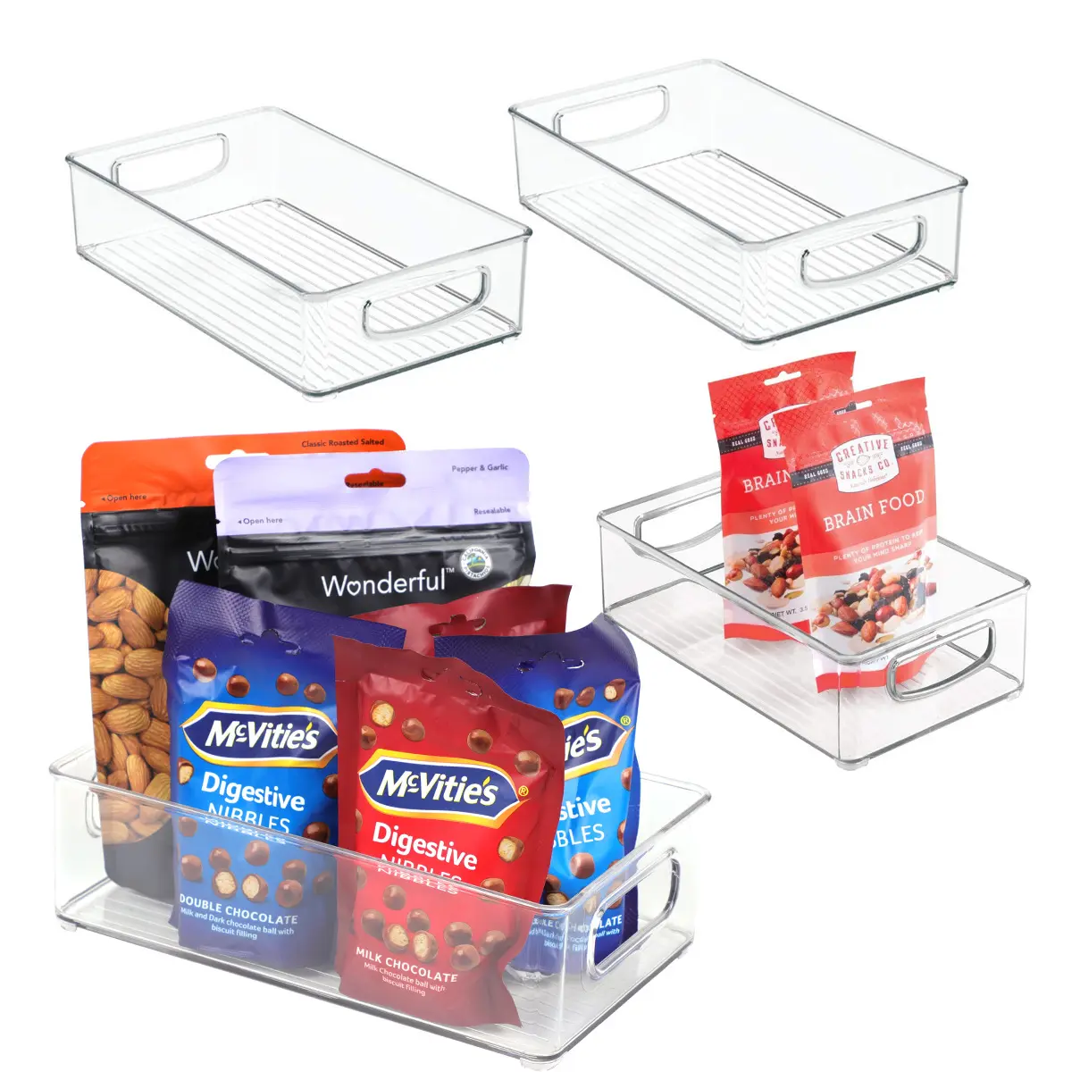 Großhandel Kunststoff PET Transparent Kühlschrank Ei Fisch Gefrier schrank Kühlschränke Organizer Box