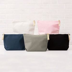 Custom Print Washable Zipper Makeup <b>Pouch</b> Cotton Canvas Reusable <b>Make</b> <b>up</b> Cosmetic Bags With Your Logo - Product Image 3