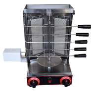 Machine à griller professionnelle en acier inoxydable pour kebab, doner, gyro, viande, poulet, shawarma, à gaz ou électrique, personnalisable en gros