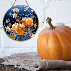 Decoración de pared de madera estilo rústico con calabaza, espantapájaros y hojas de arce para el festival de la cosecha de otoño, en stock. - Product Image 4