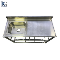 Évier de cuisine simple fait main sur mesure avec revêtement nano et égouttoir pour cuisine industrielle