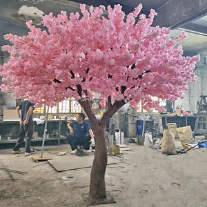 가장 인기있는 8 피트 인공 벚꽃 나무 아름다움 미용실 핑크 장식 꽃 나무 현대 실크 인공 식물 - Product Image 2