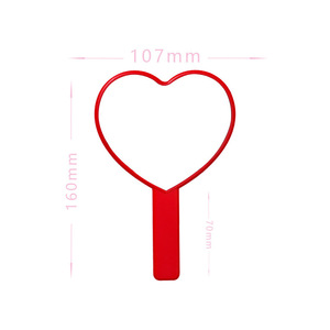 Mini cầm tay tim Vanity gương biểu tượng tùy chỉnh giá rẻ tim gương nhựa du lịch độ nét cao cầm tay Gương trang điểm - Product Image 4
