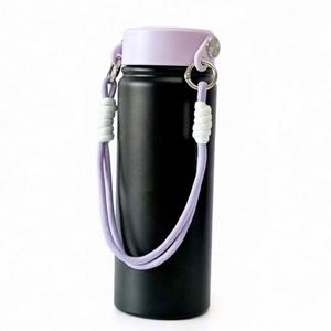 Bouteille de voyage pour chien portable 2-en-1 en acier inoxydable 304, bol d'eau et de nourriture arrondi pour l'extérieur, isolation thermique 12-24 heures - Product Image 4