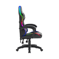 Chaise de bureau gaming exécutive pivotante à 360° en cuir synthétique noir RGB, avec vérin à gaz 4 positions, hauteur réglable, économique et traditionnelle