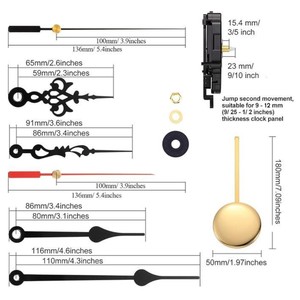 Parete <span class=keywords><strong>di</strong></span> quarzo <span class=keywords><strong>pendolo</strong></span> orologio movimento meccanismo <span class=keywords><strong>di</strong></span> riparazione parti <span class=keywords><strong>di</strong></span> ricambio con 2 diverse coppie <span class=keywords><strong>di</strong></span> mani e 1 <span class=keywords><strong>pendolo</strong></span> d'oro - Product Image 2