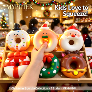 Pelotas de PU Suaves y Blandas con Forma de Donut Navideño, Seis Estilos, Paquete de Regalo para Fiestas, Venta al por Mayor, Modelo de Simulación de Rebote Lento - Product Image 5