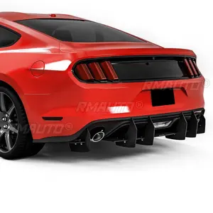 Difusor para Ford Mustang Ecoboost 2018-2021, Protector de Parachoques Trasero, Alerón, Splitter, Kit de Carrocería, Acabado Brillante Negro 2020 2019 - Product Image 2
