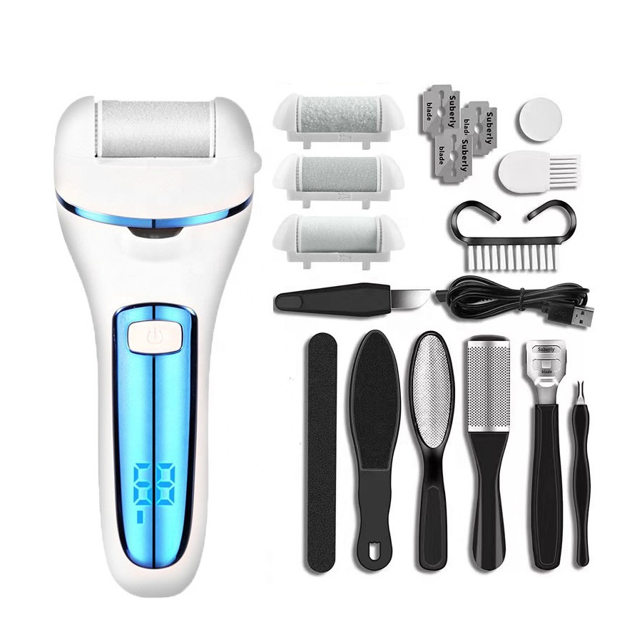 USB Rechargeable Electric Foot File Pedicure Tool Kit Foot Dead Skin Remover Exfoliating Grinder Callus Remover for Feet