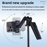 Nouveau support de microphone cravate tout-en-un avec perche à selfie rotative à 360 degrés pour téléphone portable