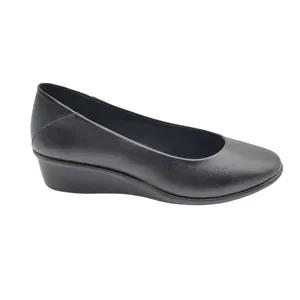 Hot Sale Classical Women Casual Heeled Shoes Soft Wear Slip On Ladies Single Shoes