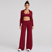 Ensemble de 3 pièces de vêtements de yoga pour femmes, logo personnalisé JY, professionnel, haute élasticité, respirant, tenue de sport active, ensemble uni