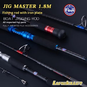 คันเบ็ดต<span class=keywords><strong>ก</strong></span>ปลาแบบจิ๊ก 1.8 เมตร รุ่น Jig Master คาร์บอน ด้ามจับ EVA แอคชั่นเร็ว น้ำหนั<span class=keywords><strong>ก</strong></span>เบาพิเศษ ตัวเรือนโลหะฟูจิเต็มตัว แบบ 2 ท่อน แข็งพิเศษ สำหรับตกปลาจากเรือ - Product Image 4