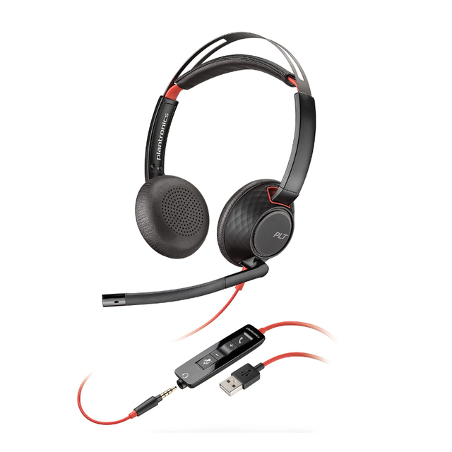 Hot Sell Original Poly Plantronic s Blackwire 5220 Stereo Headset USB-A Office Headphones Business Call Headset With 3.5mm Jack