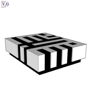 Set Personalizzato di Tavolino da Caffè e Mobile TV in Corian Bianco e Nero, Tavolino Quadrato - Product Image 5