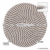 Sous-plat rond en coton tressé pour casseroles et poêles chaudes, tapis de cuisine résistant à la chaleur avec boucle de suspension, support de table de style campagnard