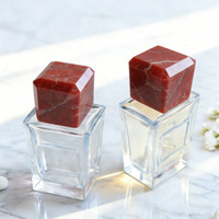 Capuchons de parfum en cristal naturel de luxe, sphères carrées, couvercles uniques, pierres précieuses colorées taillées, perles de jade en vrac, individuelles