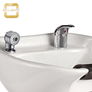 Controlavaggio da salone con lavabo bianco per salone di lavaggio con sabbia parrucchiere di una ciotola per sedia shampoo dall'aspetto moderno - Product Image 6
