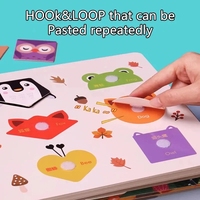 Libro de Actividades Sensoriales de Papel para Preescolar, Juguetes Educativos Montessori para Autismo, Pegatinas de Animales de Granja, Libro de Actividades para Niños y Niñas