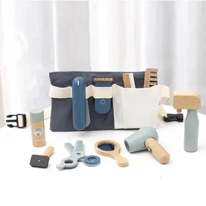 Heißes Lernspiel zeug Holz Make-up Kit Rollenspiel Holz Haar Dressing Spielzeug