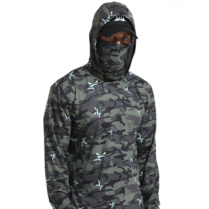 Camicia da Pesca Personalizzata in Poliestere Spandex con Stampa Mimetica, Manica Lunga, UPF50, Camicia Tecnica da Lavoro per Esterni con Cappuccio - Product Image 4