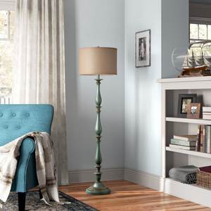 Lámpara de suelo de plástico de estilo europeo para dormitorio, sala de estar, estudio, columna de madera, simple, retro, Shanghai - Product Image 4