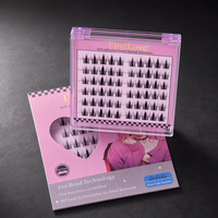 Extensions de cils en grappe auto-adhésives sans colle, pré-collées, à poser soi-même, style Hare, pour débutants et maquillage en salon
